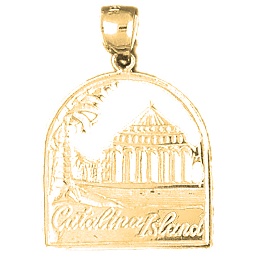 Yellow Gold-plated Silver Catalina Island Pendant