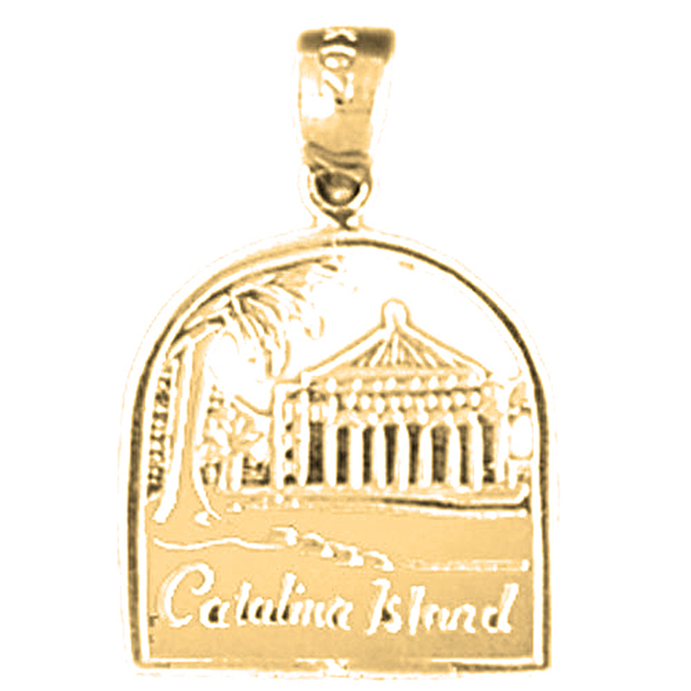 Yellow Gold-plated Silver Catalina Island Pendant