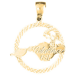 Yellow Gold-plated Silver Catalina Island Pendant