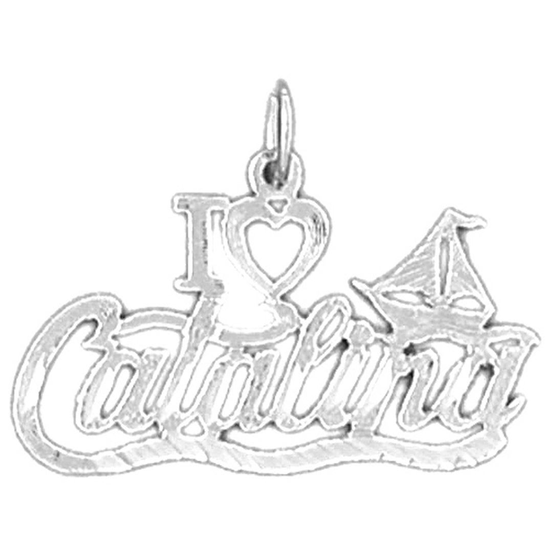 Sterling Silver I Love Catalina Pendant