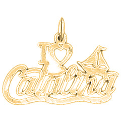 Yellow Gold-plated Silver I Love Catalina Pendant