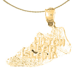 Sterling Silver Hilton Head Island Pendant (Rhodium or Yellow Gold-plated)