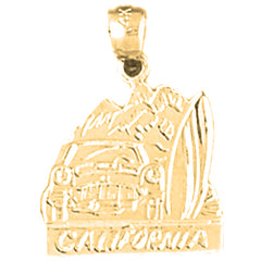 Yellow Gold-plated Silver California Pendant