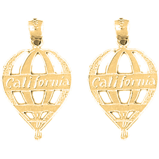 Yellow Gold-plated Silver 24mm California Earrings
