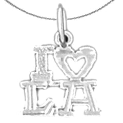 Sterling Silver I Love La Pendant (Rhodium or Yellow Gold-plated)