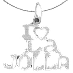 Sterling Silver I Love La Jolla Pendant (Rhodium or Yellow Gold-plated)
