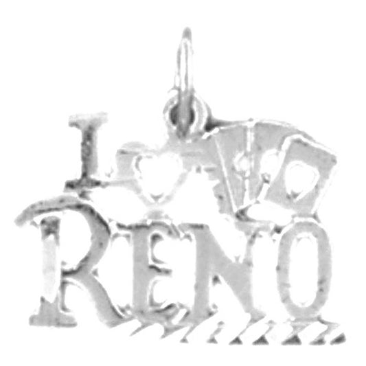 Sterling Silver I Love Reno Pendant