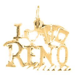 Yellow Gold-plated Silver I Love Reno Pendant