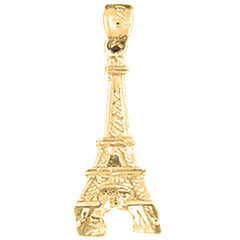 Yellow Gold-plated Silver 3D Eiffel Tower Pendant