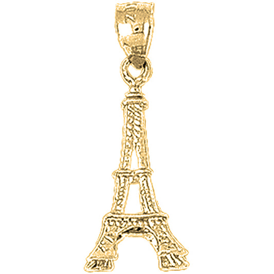 Yellow Gold-plated Silver 3D Eiffel Tower Pendant