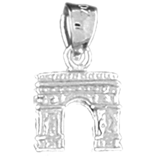 Sterling Silver 3D Arc De Triumph Pendant