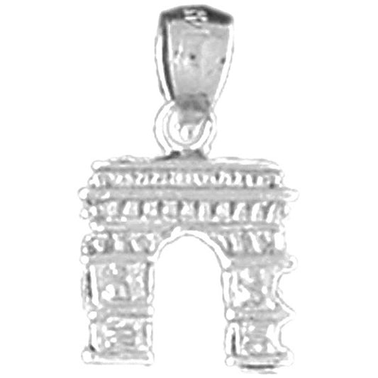 Sterling Silver 3D Arc De Triumph Pendant