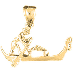 Yellow Gold-plated Silver 3D Gondola Pendant