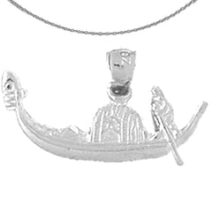 Sterling Silver Gondola Pendant (Rhodium or Yellow Gold-plated)