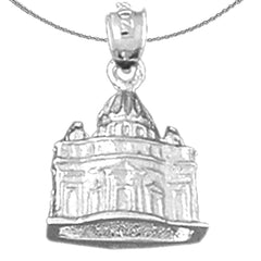 Sterling Silver 3D Vatican Pendant (Rhodium or Yellow Gold-plated)