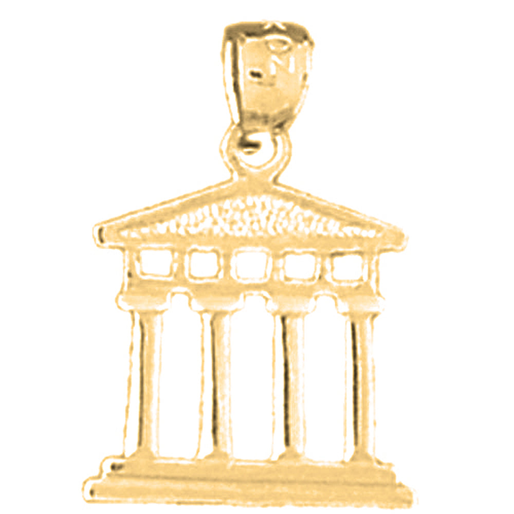 Yellow Gold-plated Silver Greek Acropolis Pendant