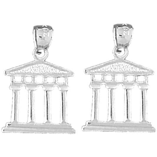 Sterling Silver 20mm Greek Acropolis Earrings