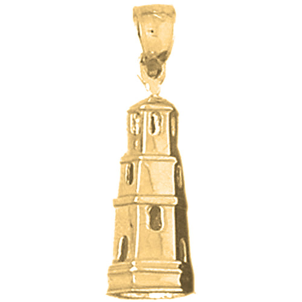 Yellow Gold-plated Silver Tower Pendant