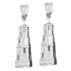 Sterling Silver 26mm Tower Earrings