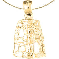Sterling Silver St. Croix Sugarmills Pendant (Rhodium or Yellow Gold-plated)