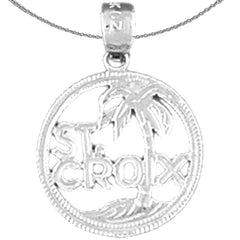 Sterling Silver St. Croix Pendant (Rhodium or Yellow Gold-plated)