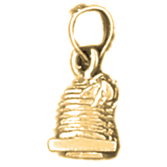 Yellow Gold-plated Silver 3D Beehive Pendant