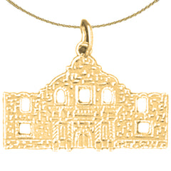 Sterling Silver Alamo Pendant (Rhodium or Yellow Gold-plated)