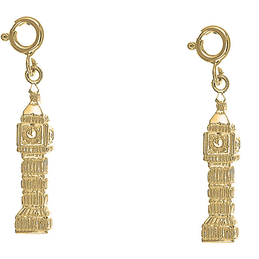Yellow Gold-plated Silver 29mm Big Ben Earrings