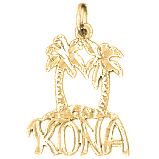 Yellow Gold-plated Silver Hawaiian Kona Pendant