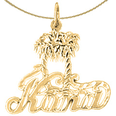 Sterling Silver Hawaiian Kona Pendant (Rhodium or Yellow Gold-plated)