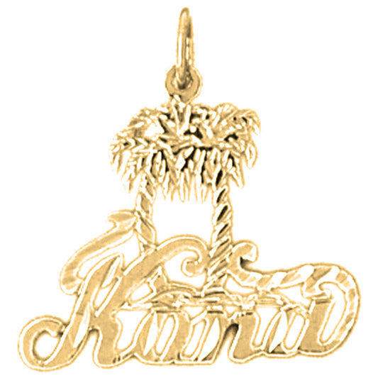 Yellow Gold-plated Silver Hawaiian Kona Pendant