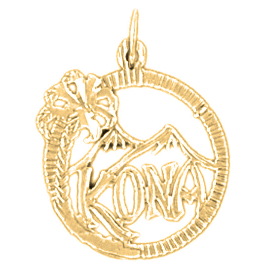 Yellow Gold-plated Silver Hawaiian Kona Pendant