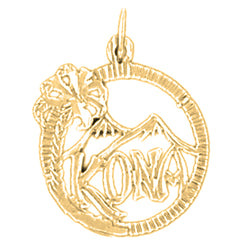 Yellow Gold-plated Silver Hawaiian Kona Pendant