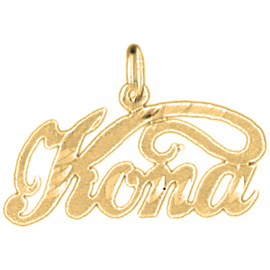 Yellow Gold-plated Silver Kona Pendant
