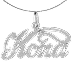 Sterling Silver Kona Pendant (Rhodium or Yellow Gold-plated)
