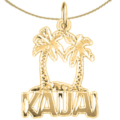 Sterling Silver Kauai Pendant (Rhodium or Yellow Gold-plated)