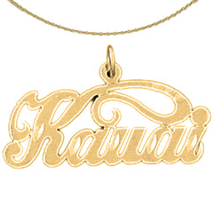 Sterling Silver Kauai Pendant (Rhodium or Yellow Gold-plated)