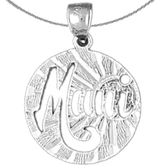 Sterling Silver Maui Pendant (Rhodium or Yellow Gold-plated)