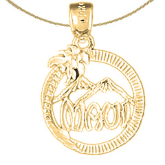 Sterling Silver Maui Pendant (Rhodium or Yellow Gold-plated)