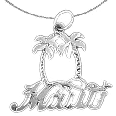 Sterling Silver Maui Pendant (Rhodium or Yellow Gold-plated)