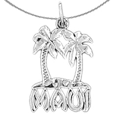 Sterling Silver Maui Pendant (Rhodium or Yellow Gold-plated)