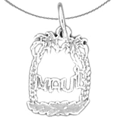 Sterling Silver Maui Pendant (Rhodium or Yellow Gold-plated)