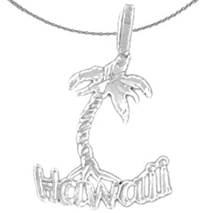 Sterling Silver Hawaii Pendant (Rhodium or Yellow Gold-plated)