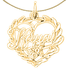 Sterling Silver Kauai Pendant (Rhodium or Yellow Gold-plated)