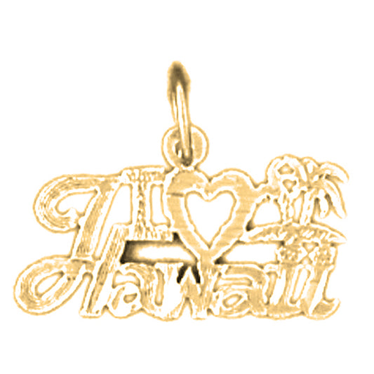 Yellow Gold-plated Silver Hawaii Pendant