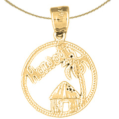 Sterling Silver Hawaii Pendant (Rhodium or Yellow Gold-plated)