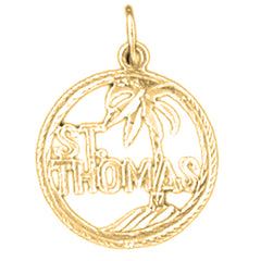 Yellow Gold-plated Silver St. Thomas Pendant
