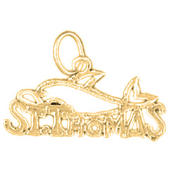 Yellow Gold-plated Silver St. Thomas Pendant