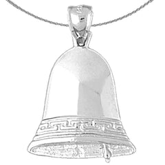 Colgante de campana de la libertad de plata de ley (bañado en rodio o oro amarillo)