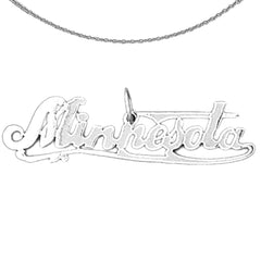 Sterling Silver Minnesota Pendant (Rhodium or Yellow Gold-plated)